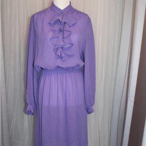 Purple Grand Tier Ruffle Dress